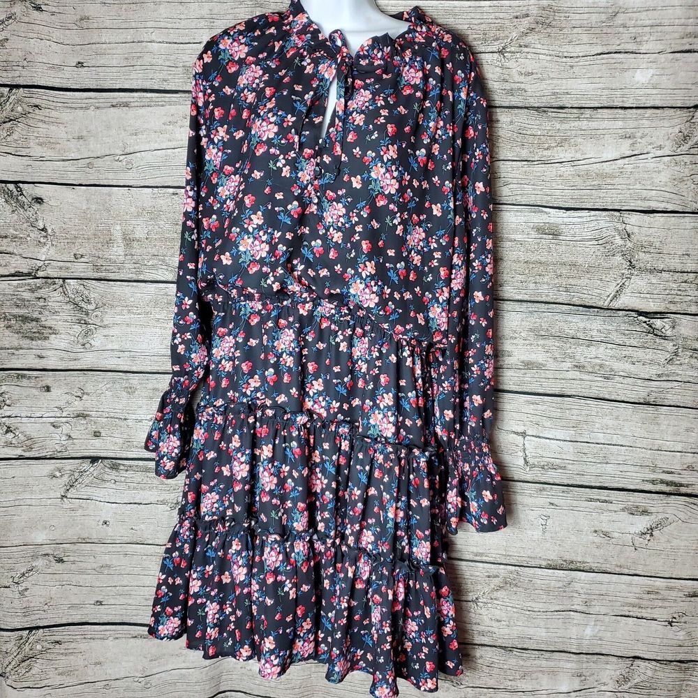 Johnston & Murphy Floral Dress - Black and Pink